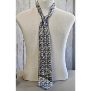 1996 J. Garcia Men's Silk Blue Green Tie Abstract Carousel Collection Fourteen